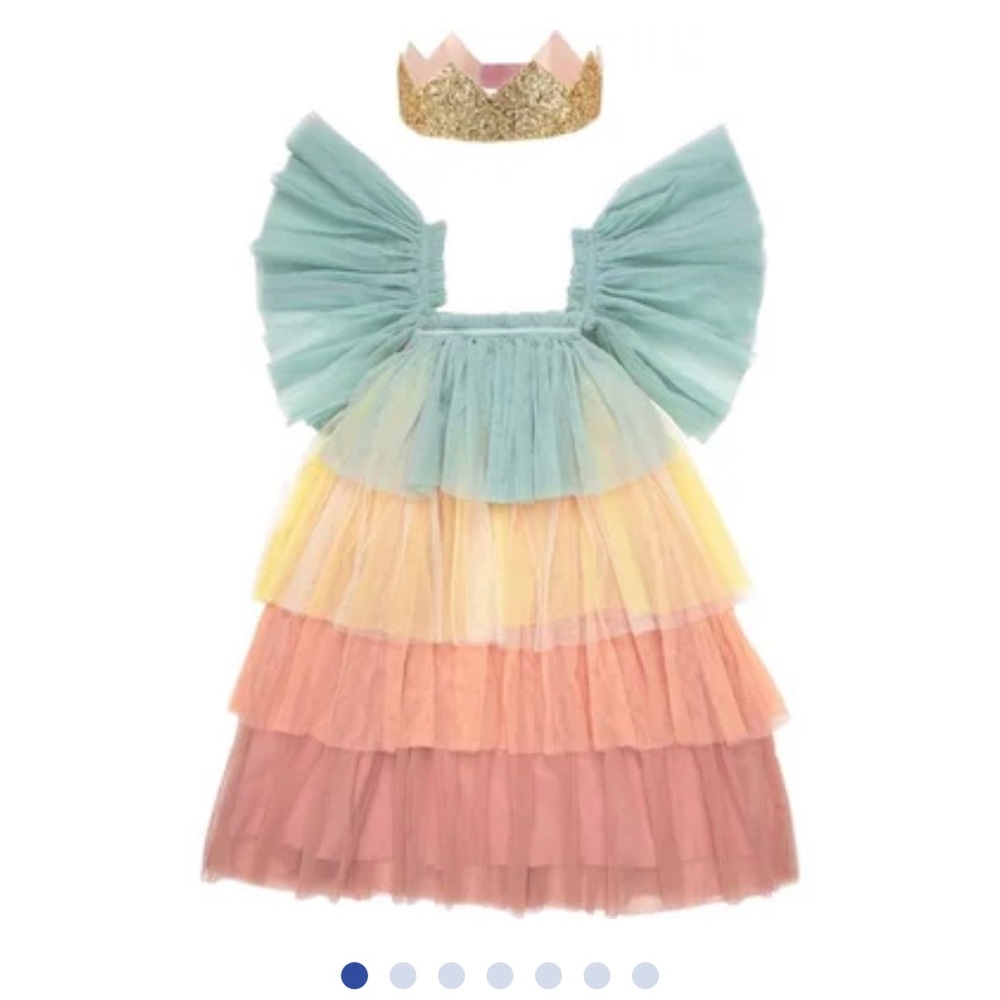 Meri meri rainbow ruffle princess costume dress